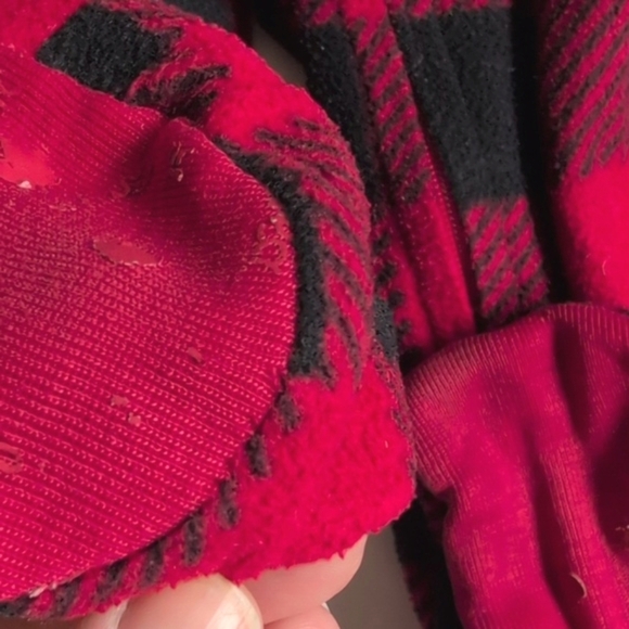 old navy buffalo check fleece zipper footie sleeper pajamas 18-24 months baby - Picture 5 of 6